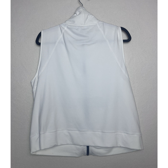 Chaps Sport Women's White Full Zip Sleeveless Sweatshirt Vest Size L Funnel Neck - Picture 7 of 8